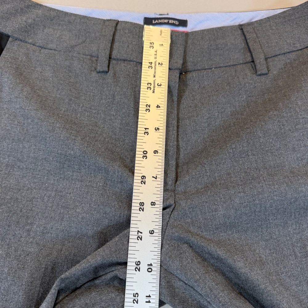 Lands End Fit 2 Slim Leg Gray Black Side Stripe Dress Pants Womens 10 Trousers - Picture 5 of 9